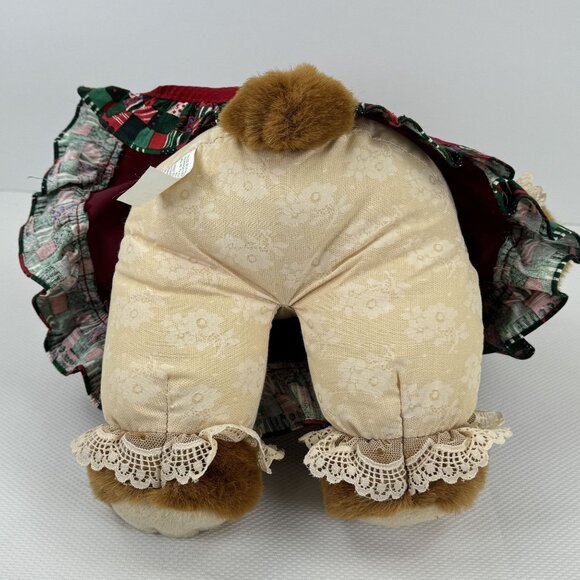 Vintage 1994 Kmart Teddy Bear Lane Christmas Bear In Holiday Dress Hat Bow 18" - Picture 8 of 13